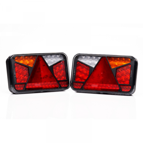Lampa semnalizare LED, Tripla cu Canbus si triunghi, 24 x 14cm, 12V, mufa Bajonet 6 pini [12]
