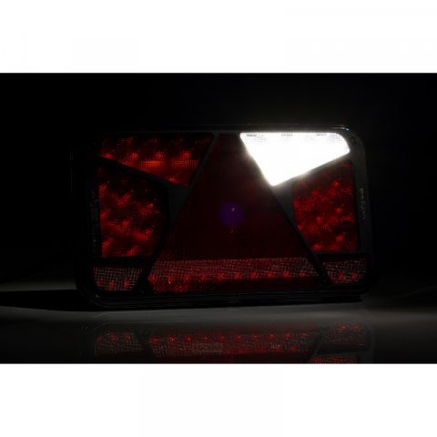 Lampa semnalizare LED, Tripla cu Canbus si triunghi, 24 x 14cm, 12V, mufa Bajonet 6 pini [15]