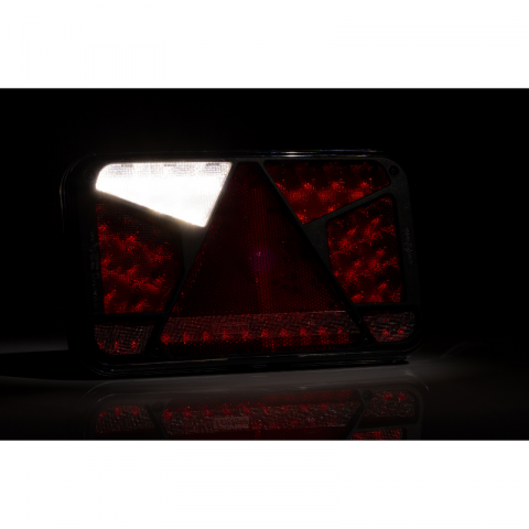 Lampa semnalizare LED, Tripla cu Canbus si triunghi, 24 x 14cm, 12V, mufa Bajonet 6 pini [13]