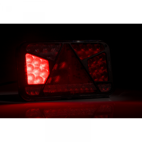 Lampa semnalizare LED, Tripla cu Canbus si triunghi, 24 x 14cm, 12V, mufa Bajonet 6 pini [10]