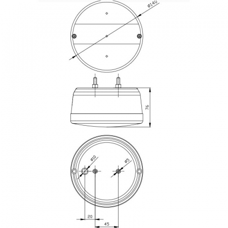 Lampa Semnalizare Spate MD 16, Tripla Multifunctionala - Fristom MD-016, Tractor [2]