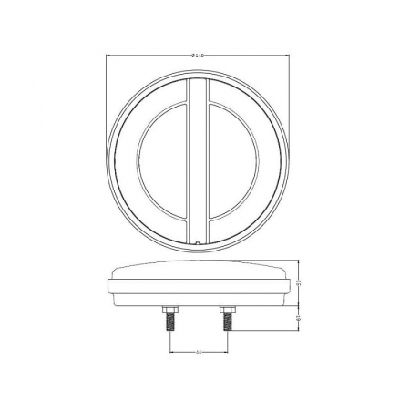 Lampa semnalizare spate rotunda, cu semnalizare dinamica, 14cm [1]