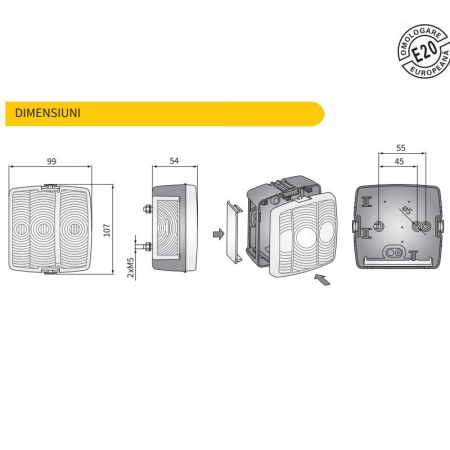 Lampa semnalizare spate, tripla 104 x 99mm - Wesem LT4.52110.01, LT4.52100.01 [1]