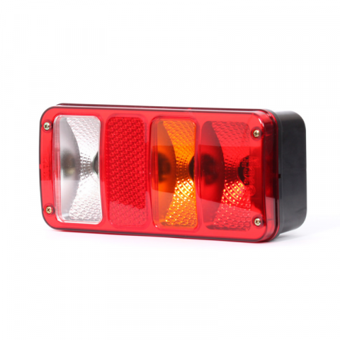 Lampi spate cu Bec, Semnalizare, Triple - Lampa semnalizare spate, tripla cu 6 functii, 1224V, 22.9 x 11 cm - WAS 187 190