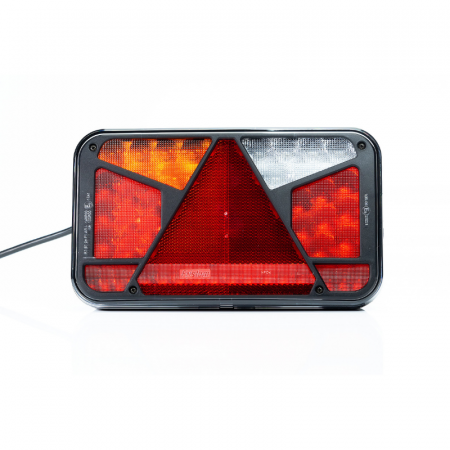 Lampa semnalizare, stop, tripla LED, cu triunghi, 24 x 14cm, 12/24V, 7 functii