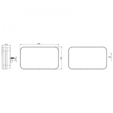 Lampa semnalizare, stop, tripla LED, cu triunghi, 24 x 14cm, 12/24V, 7 functii [2]
