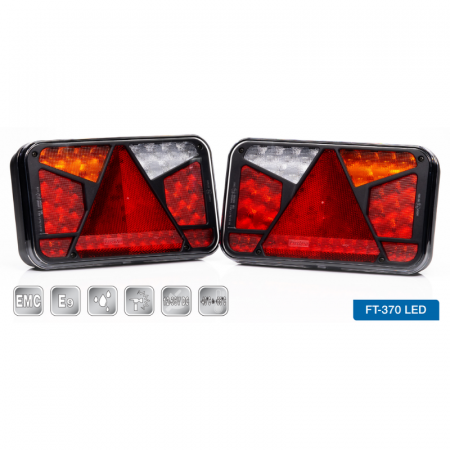 Lampa semnalizare, stop, tripla LED, cu triunghi, 24 x 14cm, 12/24V, 7 functii [6]