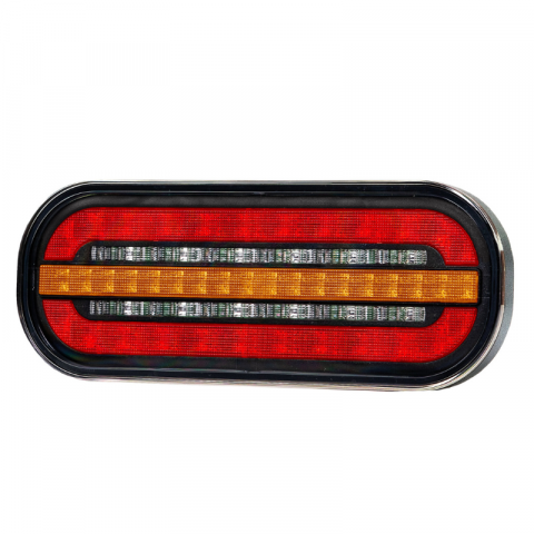 Lampi stop, semnalizare, Triple - Lampa semnalizare cu mufa, tripla cu semnalizare dinamica, 19.5cm x 7.5cm