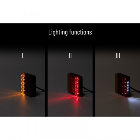 Lampa semnalizare, Tripla LED cu 4 functii, 10 x 10cm [1]