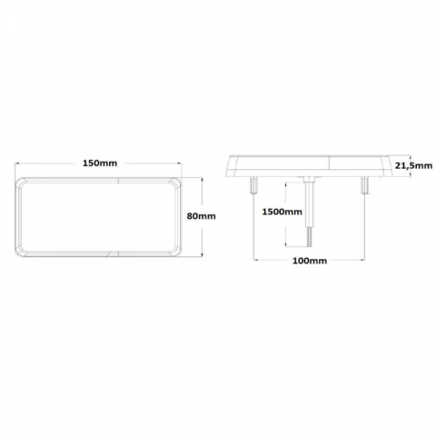Lampa semnalizare, Tripla LED cu 4 functii, 15 x 8cm, 12/24V [2]