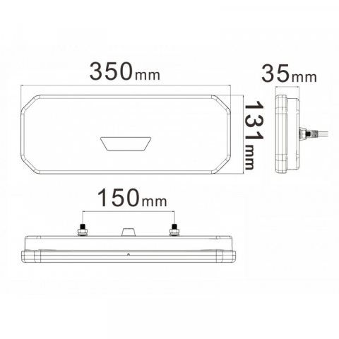 Lampa semnalizare, Tripla LED cu 6 functii, efect Neon, 35 x 13.1cm [2]