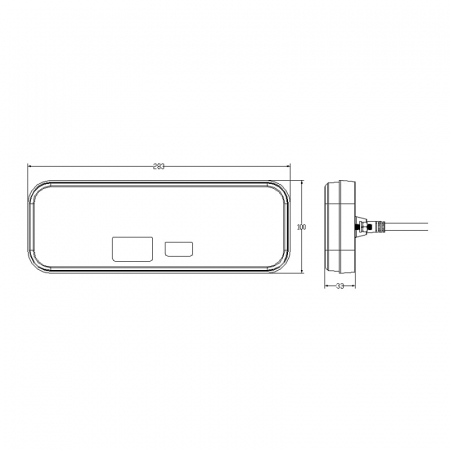 Lampa semnalizare, tripla spate cu semnalizare dinamica, efect neon 28.3 x 10, 6 functii - Truck LED L1959 [2]