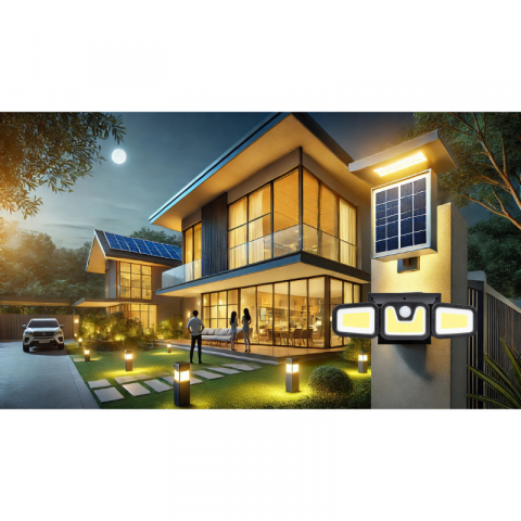 Lampa solara, 100 x LED, cu senzor de miscare, 8 - 10h [7]