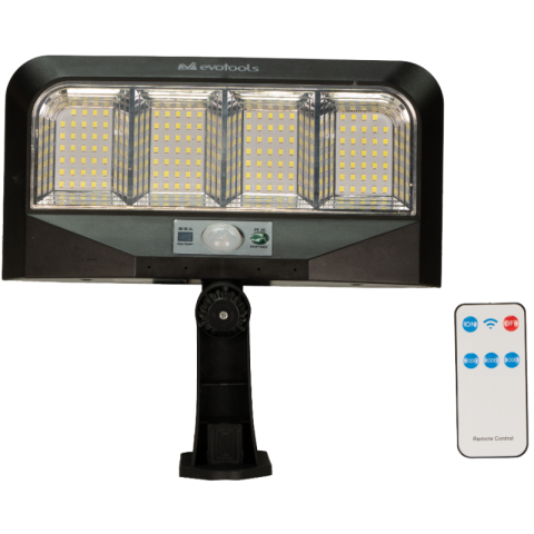 Lampa solara LED, senzor miscare, telecomanda, 5W, 250lm, iluminat exterior, IP54, fara cabluri [1]
