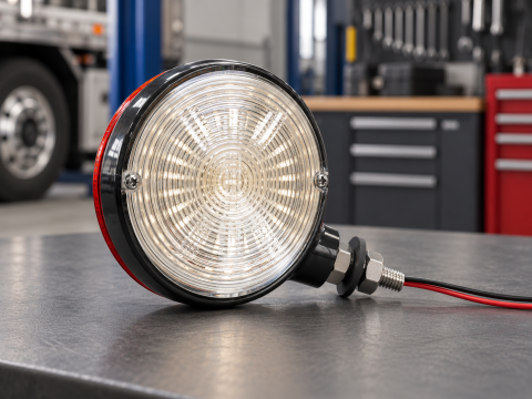 Lampa spaniola gabarit LED Lollipop Star 12/24V, alb-rosu, 10,7 x 15,5 cm [25]