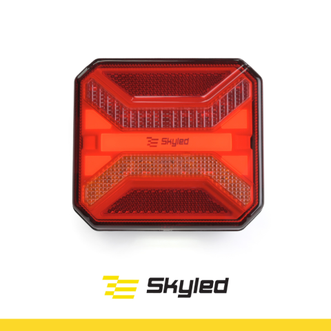 Lampi Spate LED & Triple - Lampa Spate LED Patrata, 12-24V, cu Stop, Semnalizare, Pozitie si Iluminare Numar