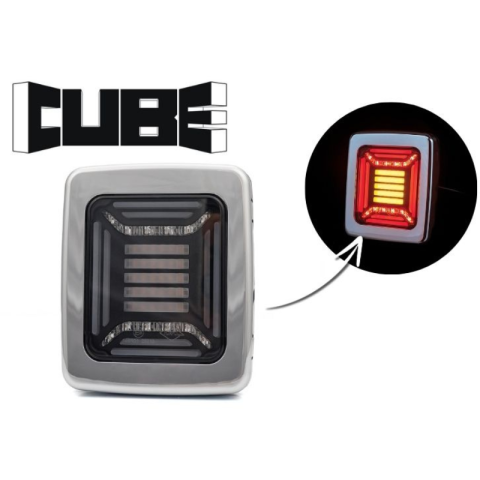 Lampa spate multifunctionala LED, CUBE, 12/24, rama metalizata, 11.5 x 13.8 x 4.03cm [1]