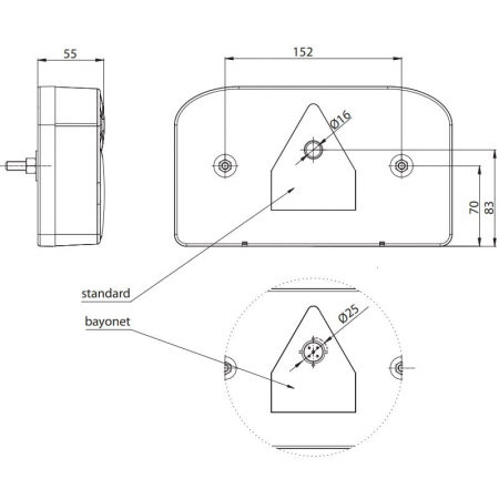 Lampa stop, tripla cu mufa rotunda Bajonet 5 pini, cu 6 functii, 23.8 x 13.8cm - Fristom FT-088 [5]