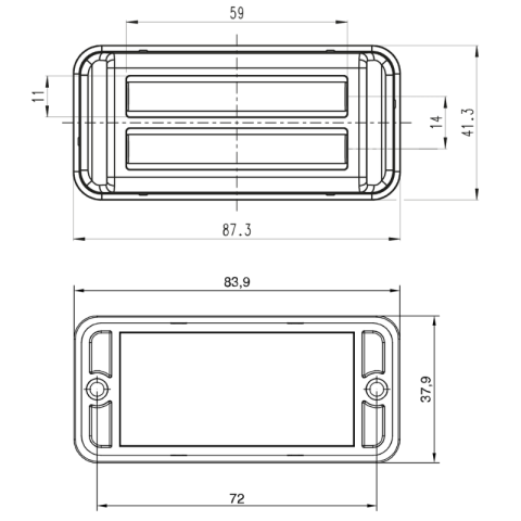 Lampa stroboscop auto, albastra, 12V-24V, 24 LED albastru, 8W IP6K9K [11]