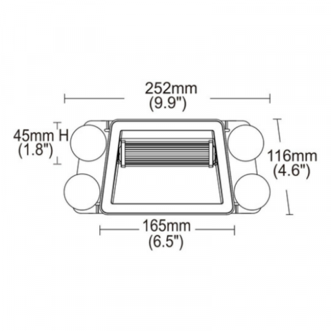 Lampa stroboscopica LED cu ventuze 25.2 x 11.6cm, albastru, fixare in parbriz [3]