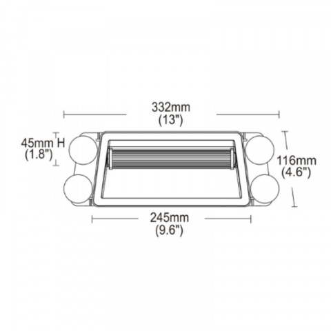 Lampa stroboscopica LED cu ventuze 33.2 x 11.6cm, portocaliu, fixare in parbriz [4]