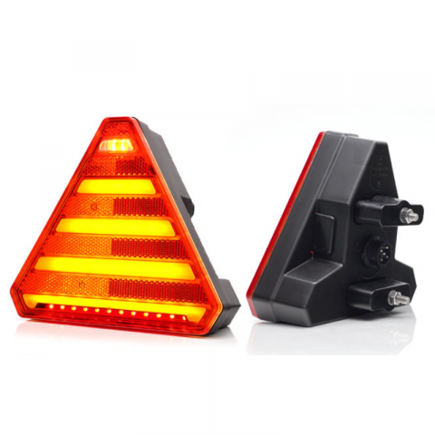 Lampa triunghiulara LED multifunctionala spate, tripla cu 5 functii, 12/24V, 16.3 x 14.3cm, mufa 5 Pini Baionet [2]
