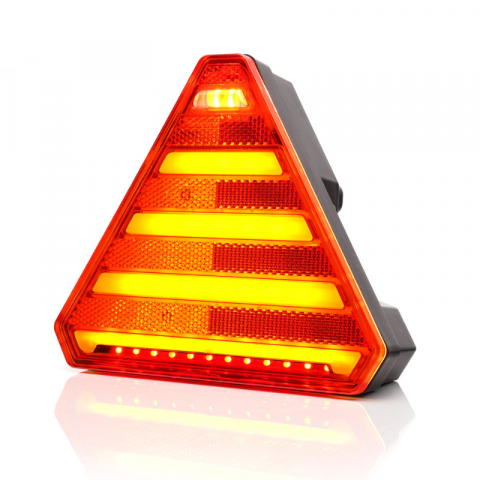 Lampa triunghiulara LED multifunctionala spate, tripla cu 5 functii, 12/24V, 16.3 x 14.3cm, mufa 5 Pini Baionet