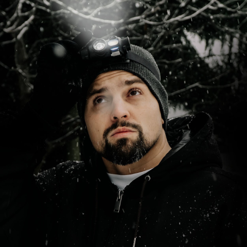 Lanterna frontala led XPG+COB, senzor miscare, acumulator 1200Mah, cablu usb, reglabila [2]