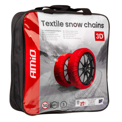 Lanturi textile auto, marime M, antiderapante zapada, omologare EN 16662-1, set 2 bucati, compatibile R13, R14, R15, R16, R17/R17.5, R18, R19 [5]