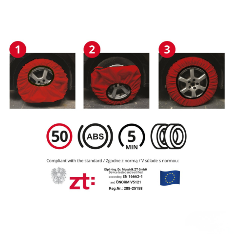 Lanturi textile auto, marime S, antiderapante zapada, omologare EN 16662-1, set 2 bucati, compatibile R12, R13, R14, R15, R16, R17/R17.5, R18 [2]