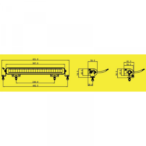 Led Bar cu pozitie alba si galbena dinamica + faza, 36.7cm, 12/24V, 5040Lm [19]