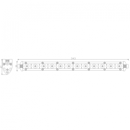 Led bar slim 12 x LED, 34.3cm, 1224V, 1200LM - Truck LED LB0102 [3]