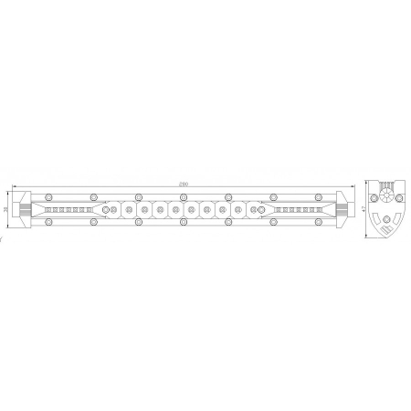 Led Bar Slim, 36w, 28cm - Truck LED LB0075 [1]