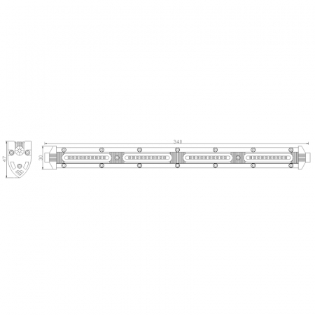 Led bar slim 40 x LED, 34cm, 1224V, 2200LM - Truck LED LB0120 [1]