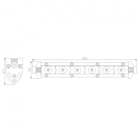 Led bar slim 6 x LED, 186cm, 1224V, 720LM - Truck LED LB0100 [2]