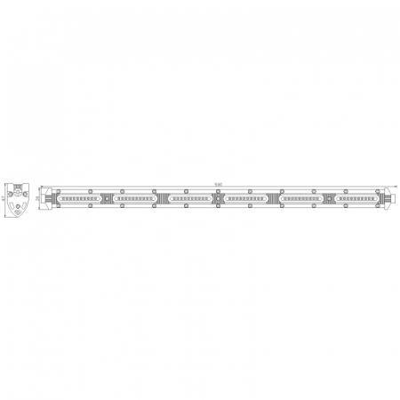 Led bar slim 60 x LED, 50cm, 1224V, 3300LM - Truck LED LB0121 [1]