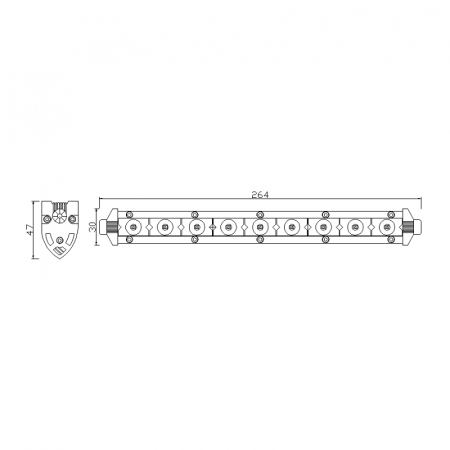 Led bar slim 9 x LED, 26.4cm, 1224V, 1200LM - Truck LED LB0101 [3]