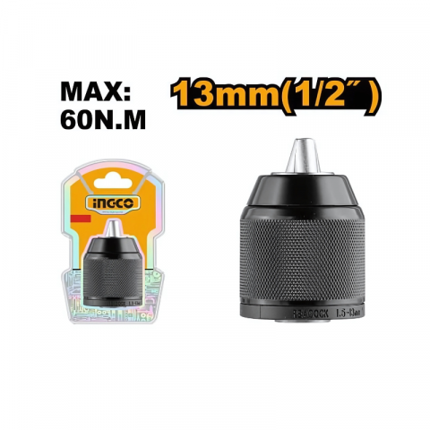 Accesorii scule electrice - Mandrina din metal rapida Ingco 13mm, fara cheie, montare cu surub 12.7mm