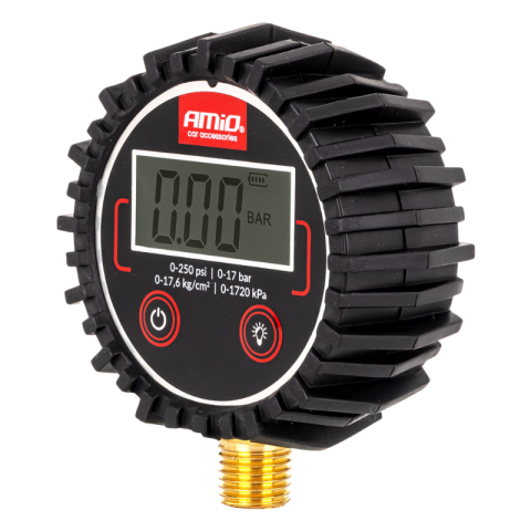 Manometru Digital Presiune Anvelope, 0-17 Bar 0-250 PSI, Carcasa Cauciuc Protectie, Citire Rapida, Display Digital Iluminat, Precizie [5]
