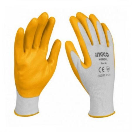 Manusi de lucru acoperite cu cauciuc nitrilic, XL - INGCO  HGNG01 [1]