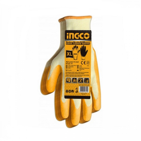 Manusi de lucru acoperite cu latex XL - INGCO  HGVL03 [1]