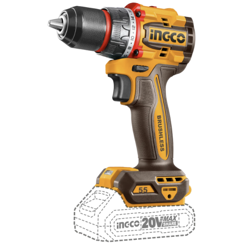 Masina de gaurit si insurubat 20V, Brushless, 55 Nm, mandrina metalica 13mm