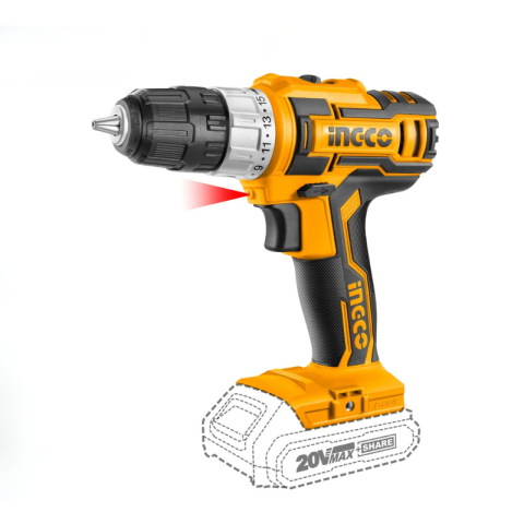 Masini gaurit, filetat cu acumulator - Masina de gaurit si insurubat cu acumulator INGCO CDLI20024, 20V, mandrina rapida 10 mm, 1500 RPM