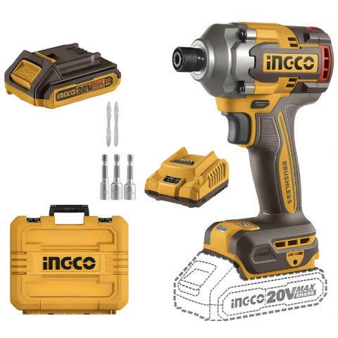 Masini gaurit si insurubat - Masina de insurubat cu impact, 20V, motor fara perii, 285 Nm, 2 acumulatori 2.0Ah, accesorii incluse