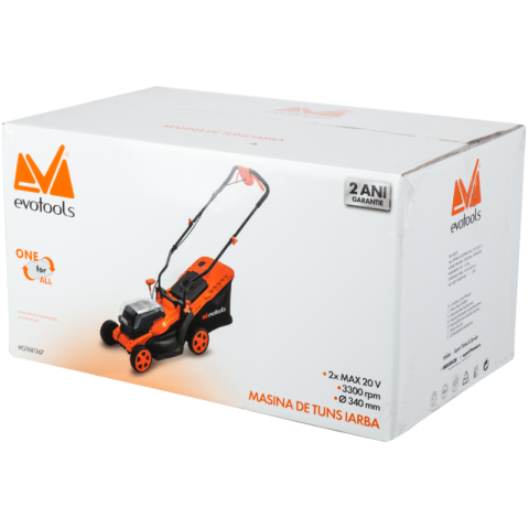 Masina de Tuns Iarba Fara Acumulator si Incarcator, 2x MAX 20V, Latime Taiere 340 mm, 3300 rpm, 6 Trepte Inaltime [7]