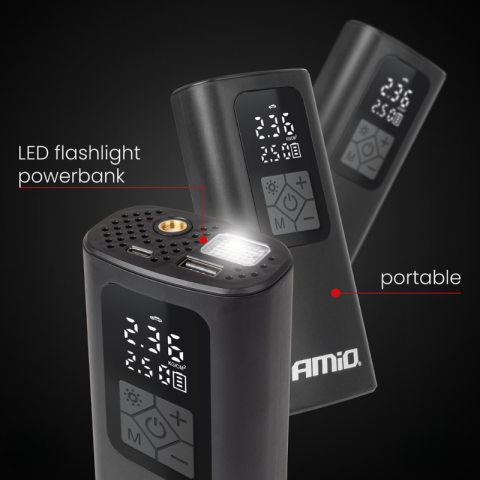 Pistol umflat roti cu acumulator 4000mAh, portabil, fara fir, 10 bari, display digital, USB-C [1]