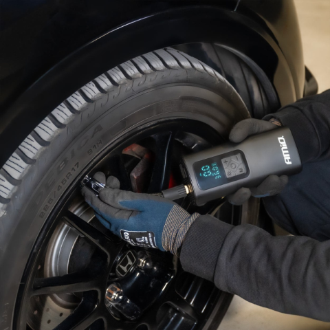 Pistol umflat roti cu acumulator 4000mAh, portabil, fara fir, 10 bari, display digital, USB-C [4]