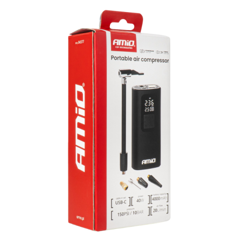 Pistol umflat roti cu acumulator 4000mAh, portabil, fara fir, 10 bari, display digital, USB-C [12]