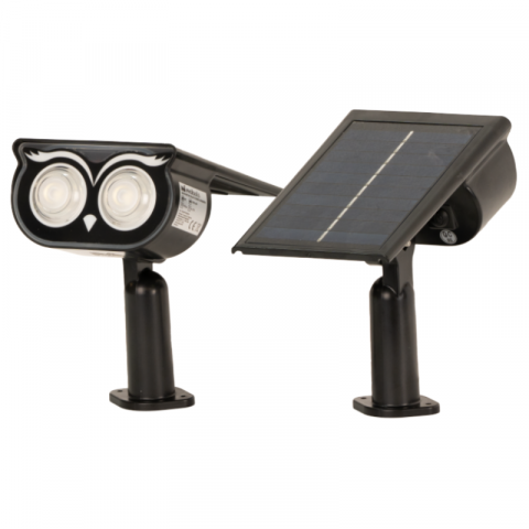 Mini Lampa Solara Decorativ, Design Bufnita, 2W, 110Lm, IP65 [2]
