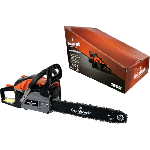 Scule electrice - Motofierastrau pe benzina, putere 8.5 CP, capacitate 58cc, lama 40 cm, motor 2 timpi, 32 dinti tăietori